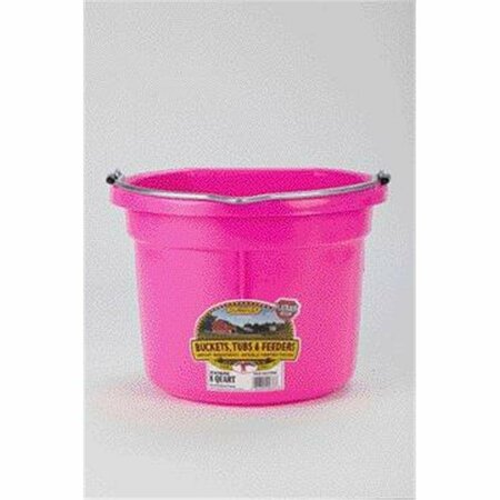 MILLER MFG CO Inc Flat Back Plastic Bucket- Hot Pink 8 Quart - P8FBHOTPINK MI37117